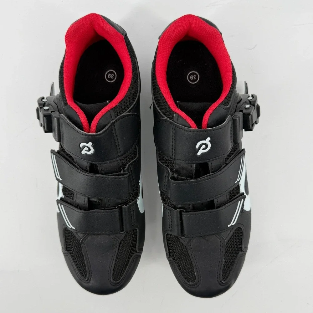 Peloton Cycling Shoes Black‎ White EU39 US Women 8/Men 6 Cleats Included Indoor